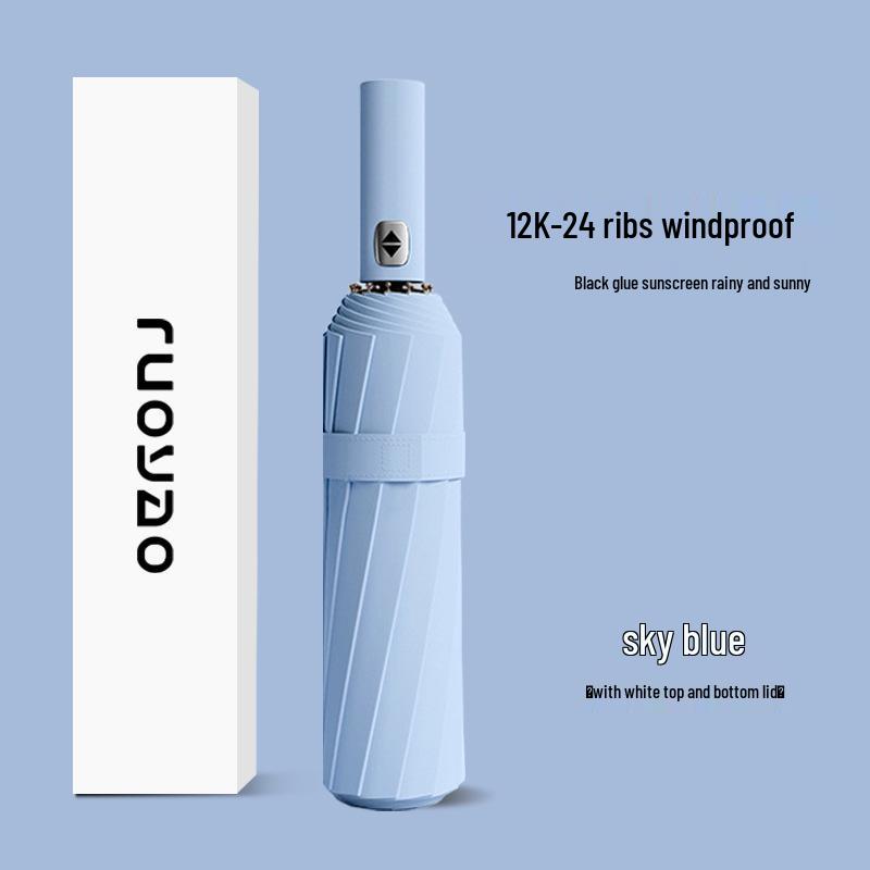 Automatic 60-Rib Folding Umbrella with UV Sun Protection