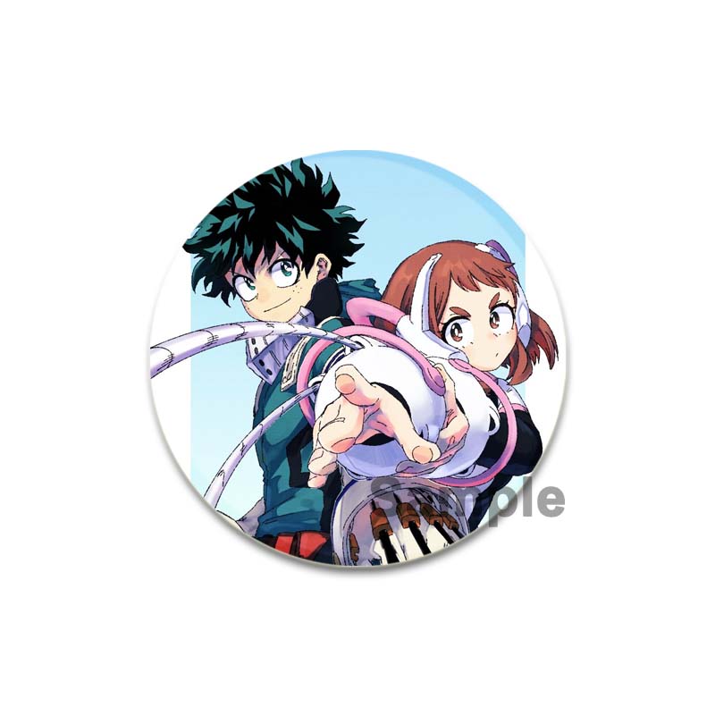 

32/44/58 мм аниме-фигурка Изуку Мидория круглая брошь на лацкан одежды сувенирные мягкие значки значок Моя геройская академия 44mm