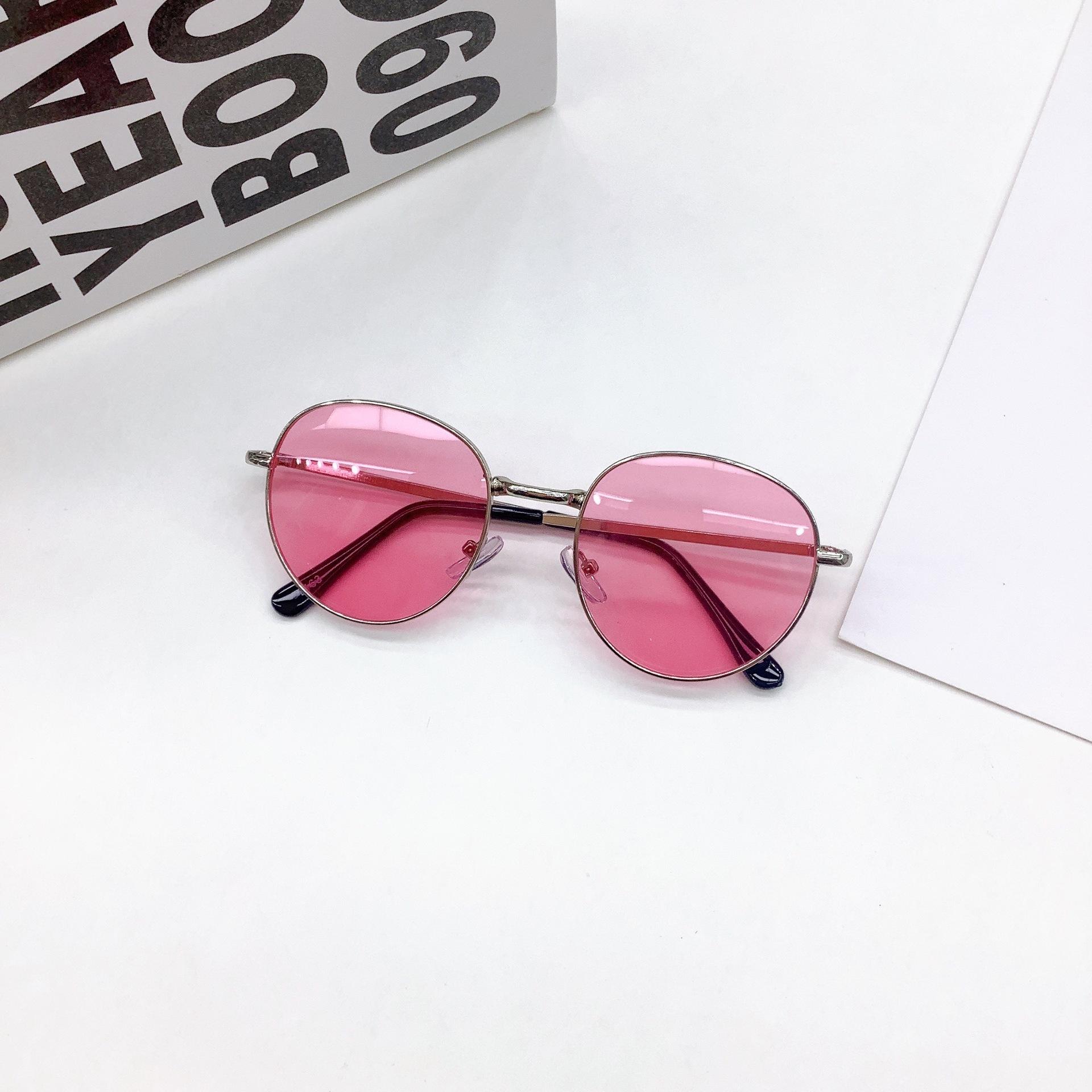 

Fashion Children s Metal Frame Baby Sunshade Sunglasses Travel New UV Protective Glasses розовый