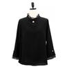 Shiz Madam Women S Floral Pearl Double Sleeve Frill blouSe T57485