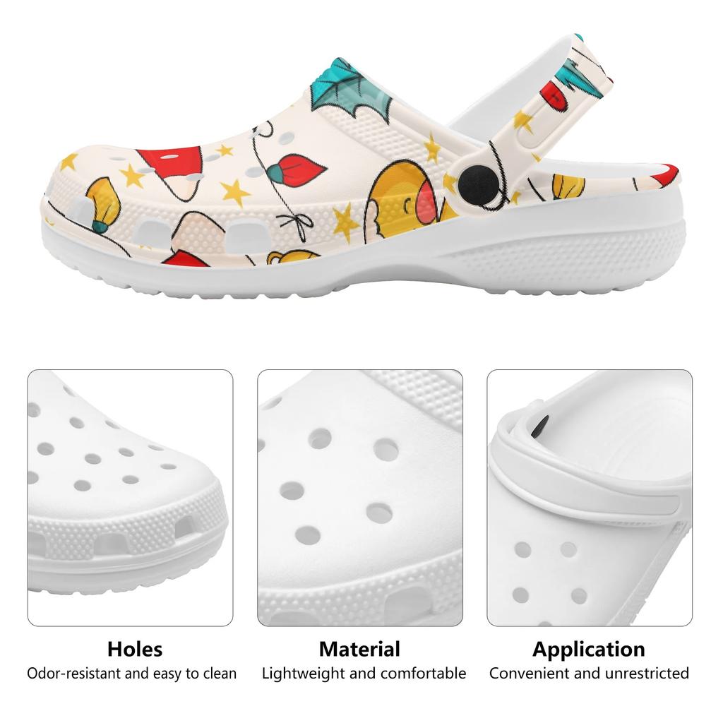 Cartoon Printed EVA Casual Clogs Men Women Soft Sole Lightweight Soft Slip On Sandals Slippers Summer Daily Leisure Shoes