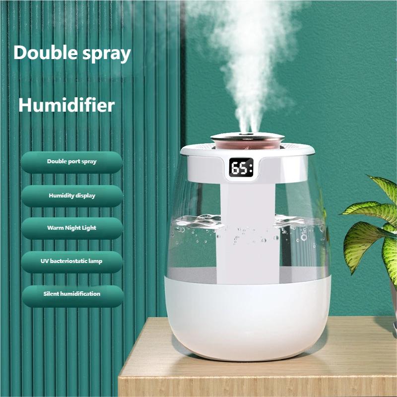 Air Humidifier USB Large Capacity Double Spray Port Aroma Diffuser Essential Oils Color Light for Home Bedroom Office