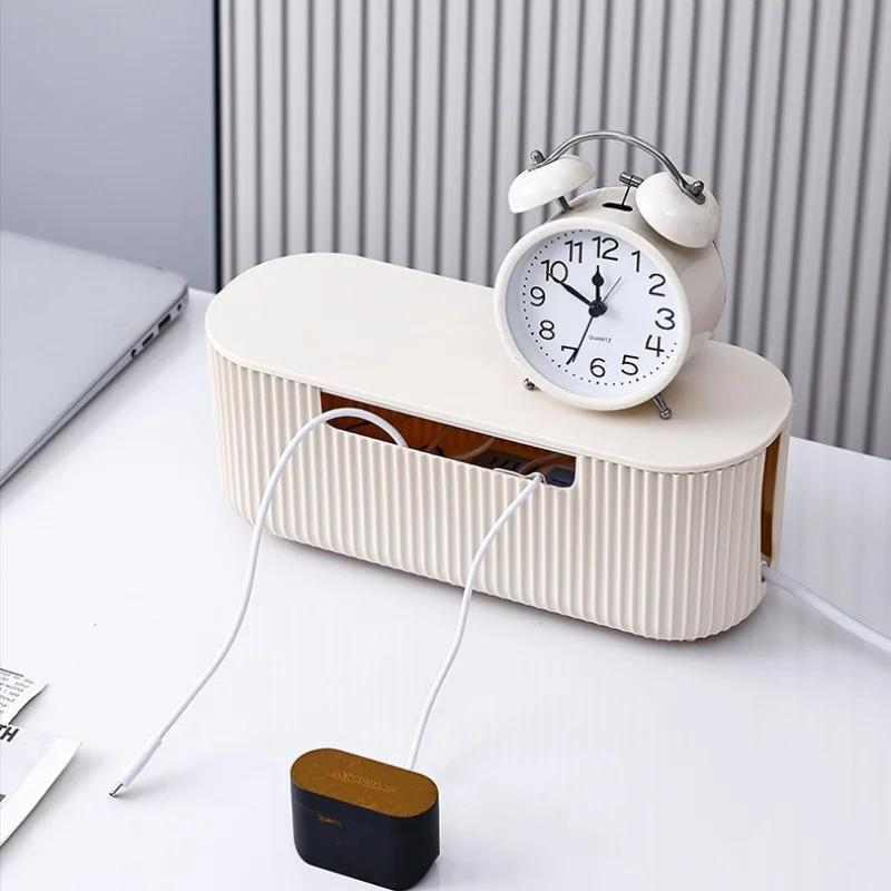 Kabelaufbewahrungsbox Desktop-Steckdosenleisten-Aufbewahrungsbox Staubdichte Steckdosen-Aufbewahrungsbox Home Wire Case Kabelmanagement Kabel-Organizer