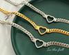European & American Hip Hop Thick Cuban Chain Necklace with Heart Ring, 18K Gold-Plated Titanium Steel, Trendy and Luxurious.