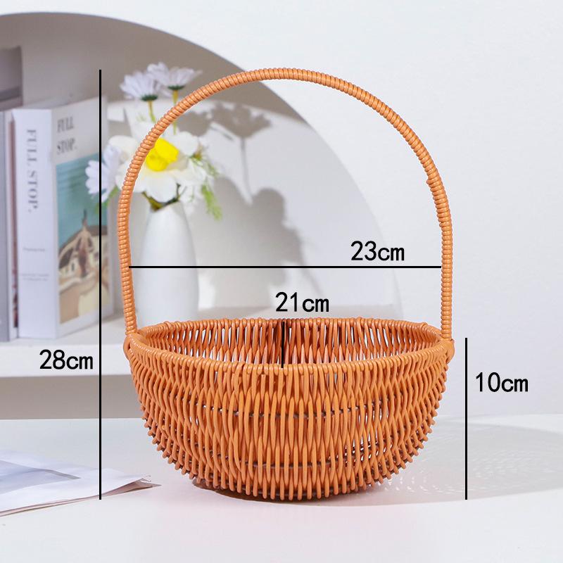 Handmade Imitation Rattan Picnic & Gift Basket with Iron Art Elements