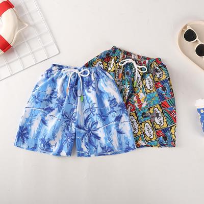 Kids' Quick-Dry Floral Beach Shorts - Lightweight Summer, Casual Ice Silk Bermuda