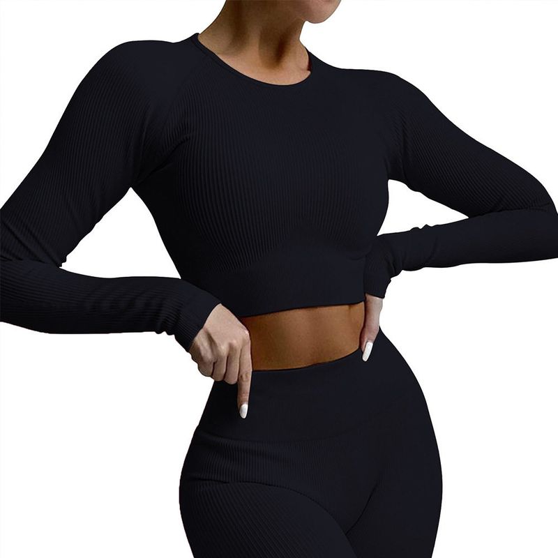One-Piece Shark Knitting Seamless Fashion Long Sleeve Yoga Wear