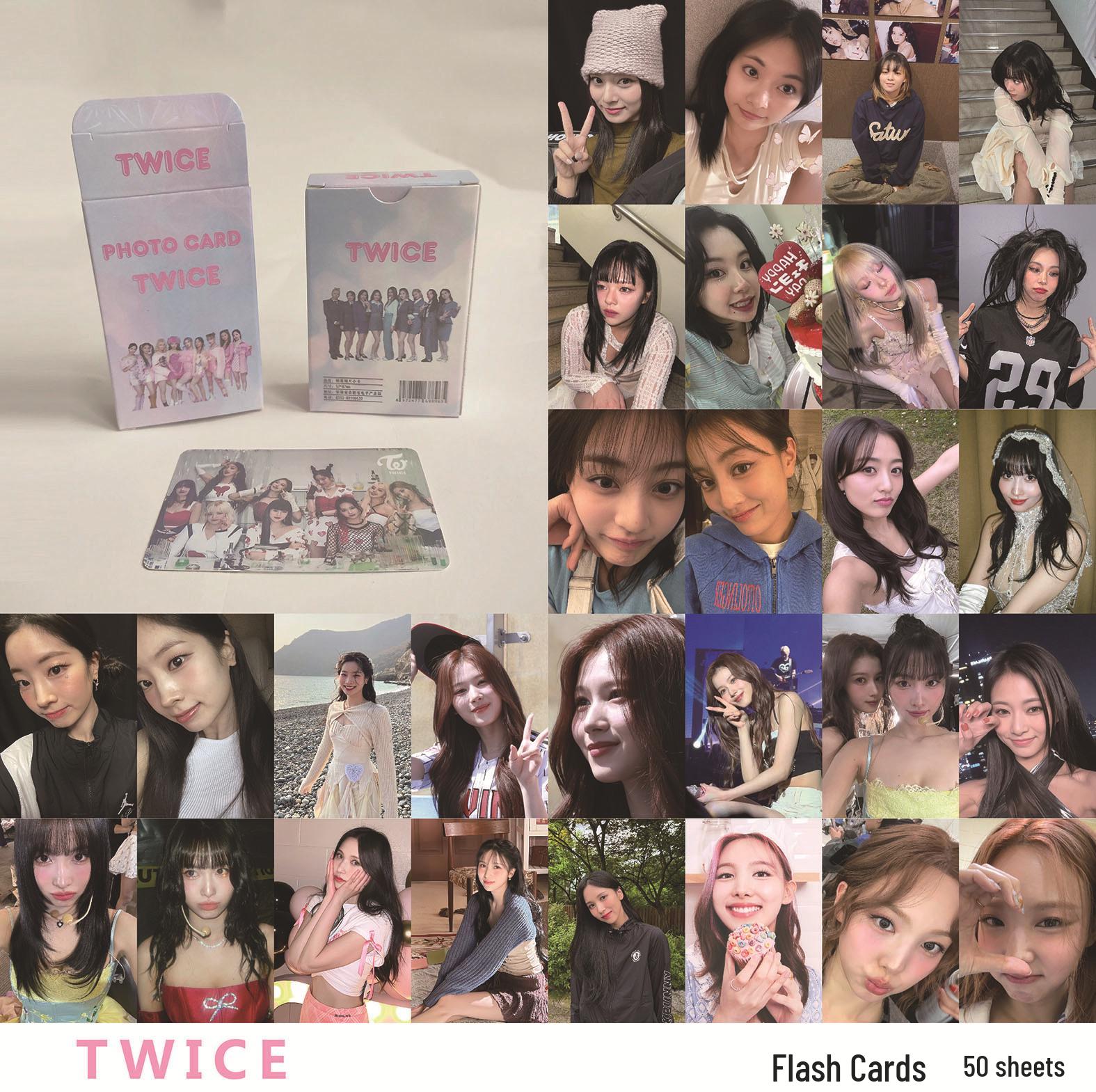 Twice K-Pop Glitter Photocard Collection - 50 Boxed Sheets Twice