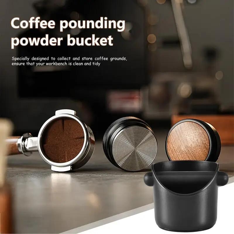 Kaffeepulverbox Schwarzer Kaffeesatz-Eimer mit tiefem Behälter Abfallbehälter Abnehmbare Klopfstange Kaffeemaschine Mahlabfallbehälter