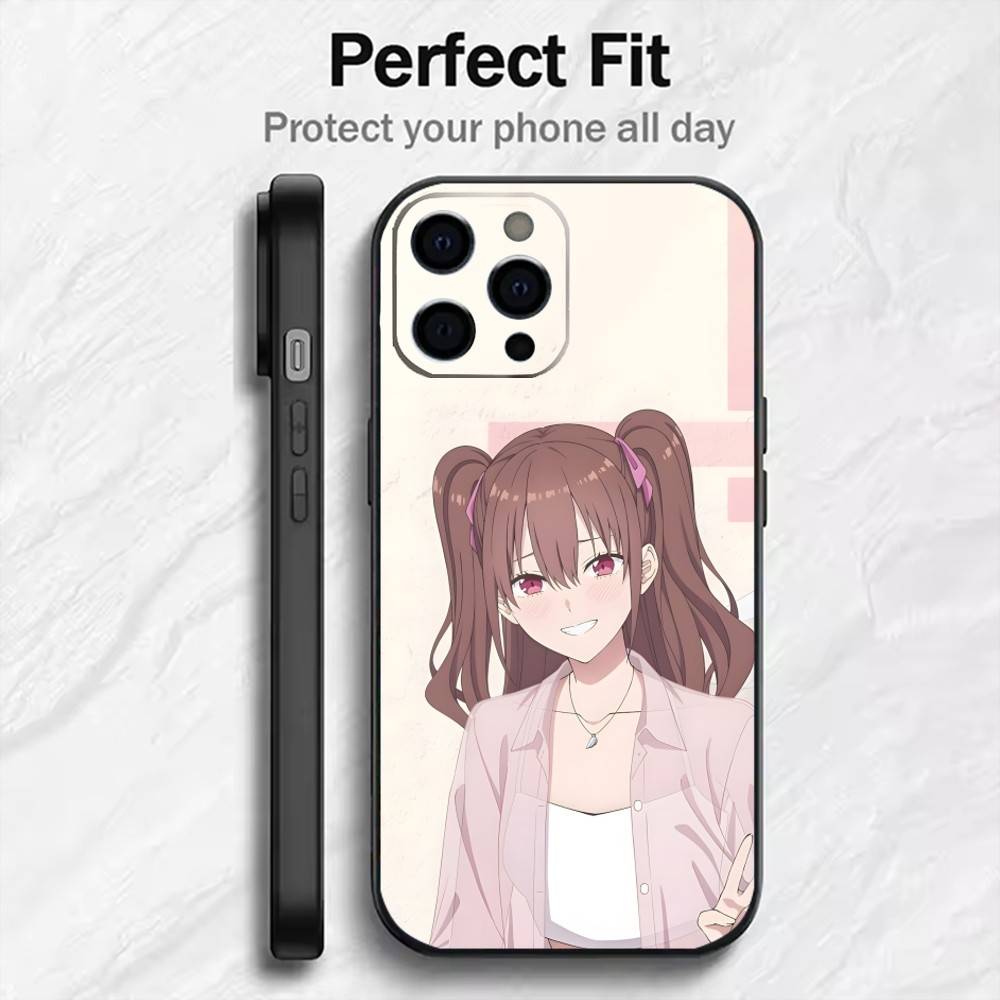 2.5D-S R-Ririsa x Mikari Phone Case For iPhone17,16,15,14,13,12 Plus,Max Soft Silicone Black Cover iPhone16e
