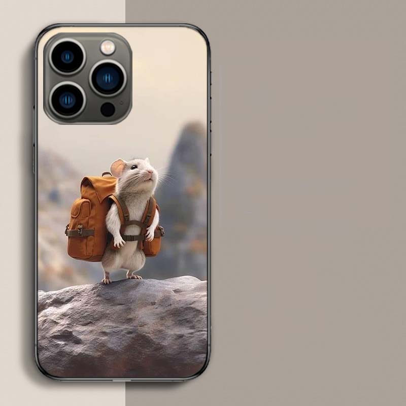 Cute Hamster Phone Case For Iphone 17 Air 15 Pro 14 Plus 16 Pro Max 12 13 Mini 11 16E X XS Cover Cute Fundas