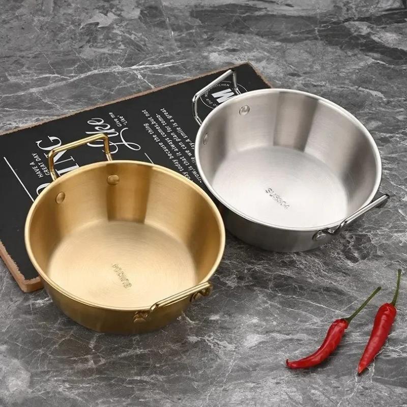 304 Edelstahl Doppelohr Snackteller Gold und Silber Würzsauce Dippen, Gurkenteller