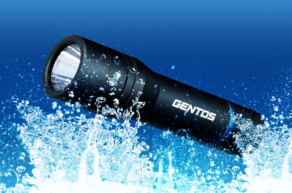GENTOS LED Flashlight Lumens Brightness 3 Hours Runtime Dustproof Water Resistant 1m Uses 3 AAA Batteries Stella [520 / / / / Waterproof] ST-143D