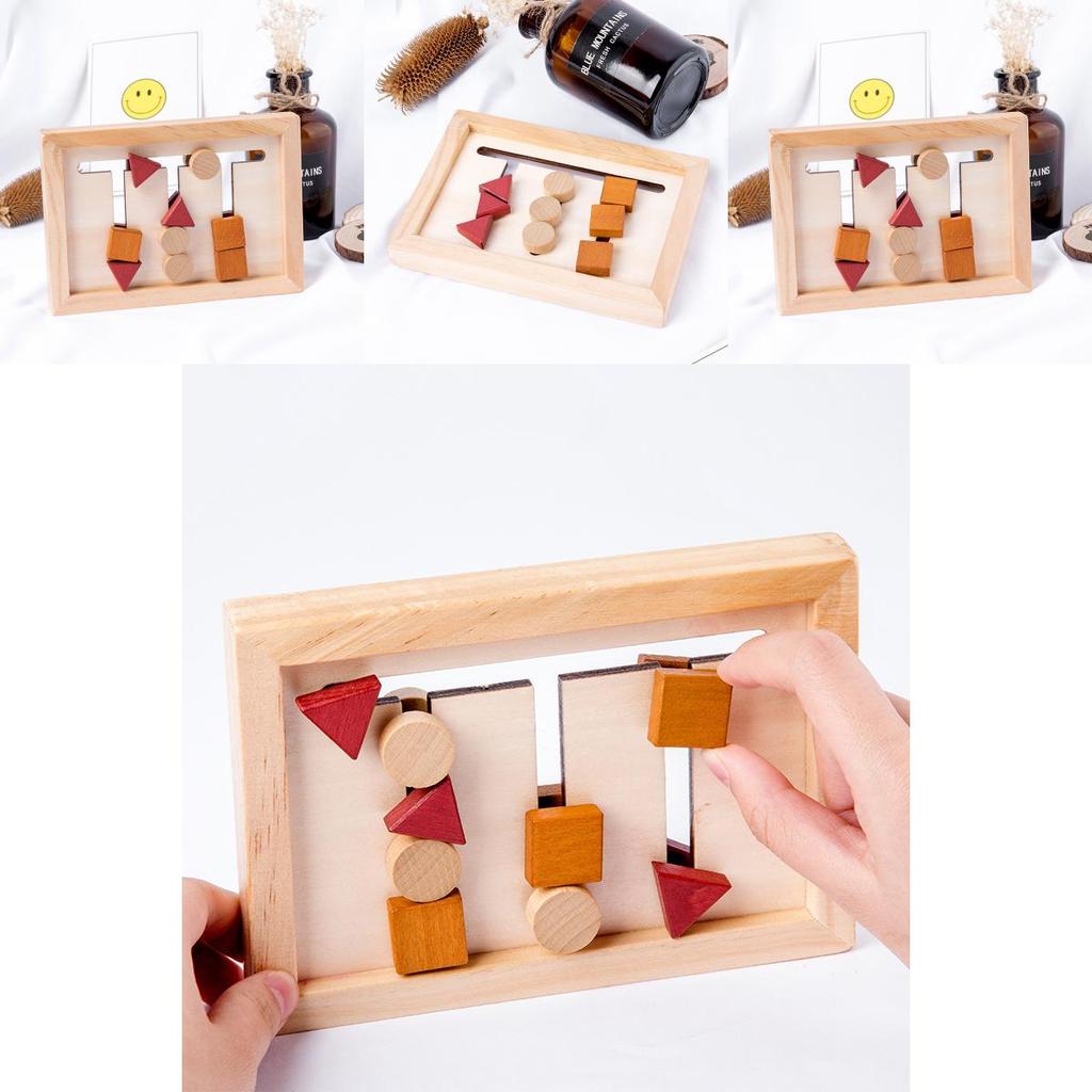 Wooden Shape Matching Game Board Children Puzzle Toy For Early Learning