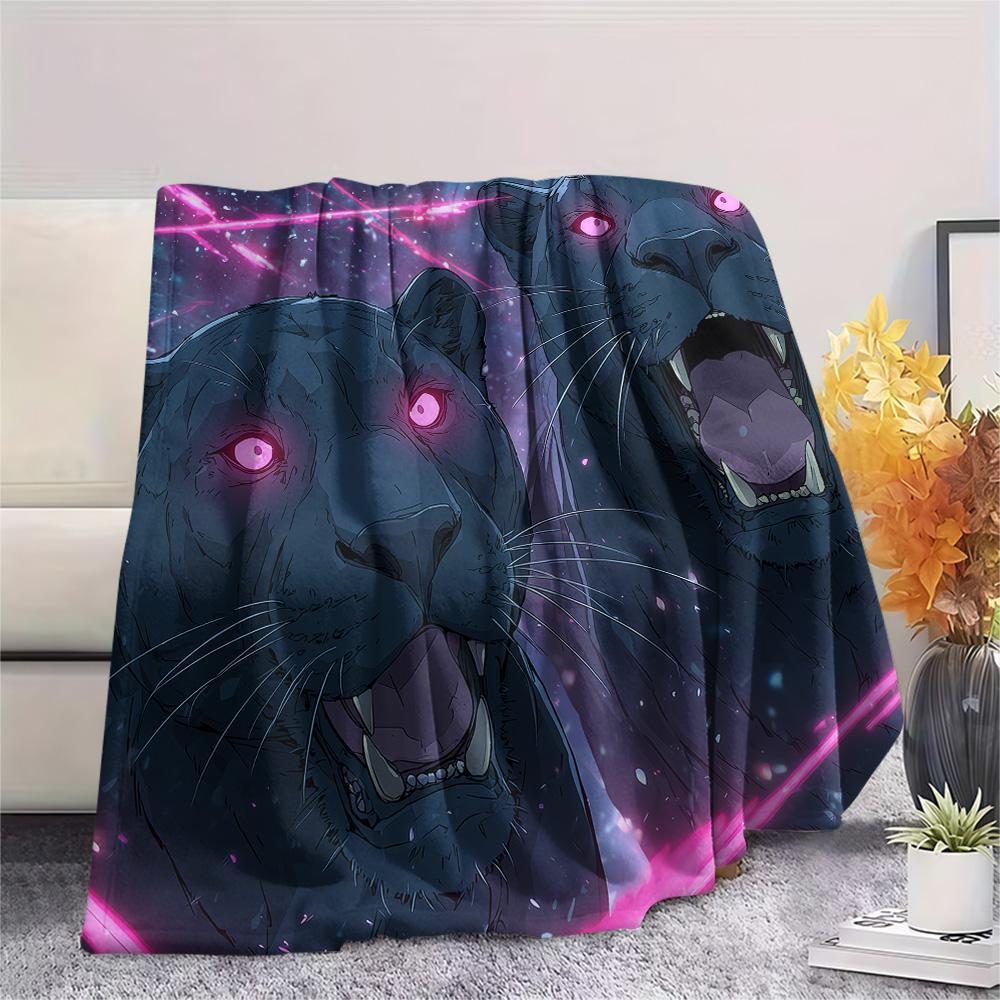 Black Panthers Print Flannel Blanket, High Quality Comfortable for All Seasons, Home Decor, Warmth and Comfort