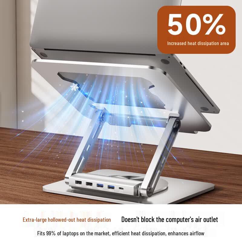 Jichuan 360° Rotating Laptop Stand with USB 3.0 Hub