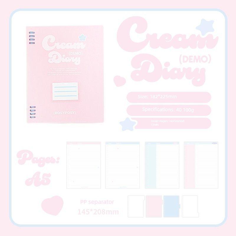 

Notebook A5B5 Notebook Wrong Questions Large Capacity Loose-Leaf A5-(pink) pink dream