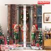 2pcs 2D Flat Printing Merry Christmas Popular Curtains Cute Christmas Elf Door 100% Polyester Without Electricity Spring for