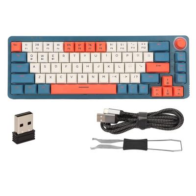 Mechanical Gaming Keyboard Triple Modes Connection RGB Backlit PBT XDA Keycaps 67 Keys Gaming