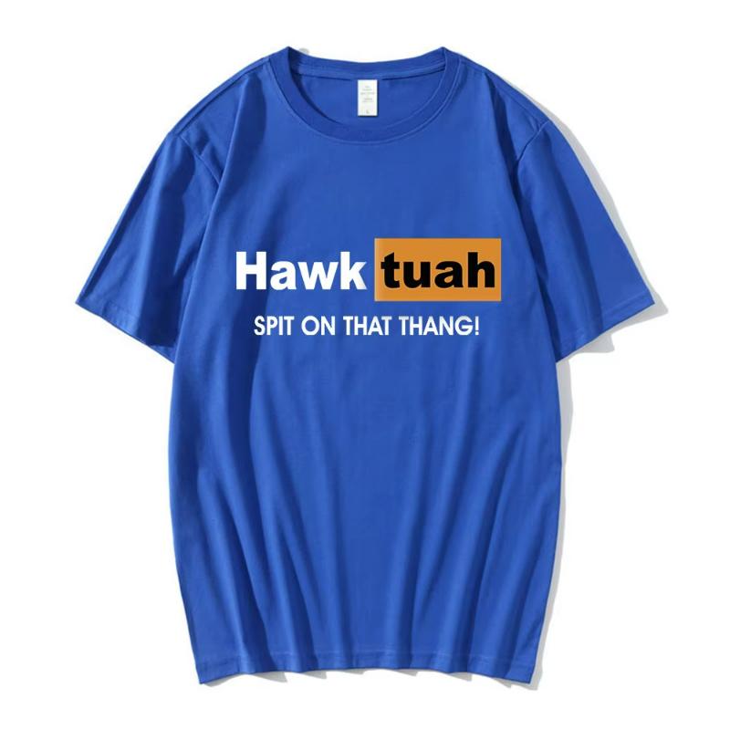Hawk Tuah Spit on That Thing T Shirt Funny Meme Print T-shirt Men Women Casual Cotton Oversized Short Sleeve T-shirts Streetwear