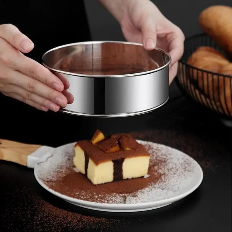 Thickened Round Flour Sifter Strainer - Superfine Screen Mesh, Powdered Sugar Sifter, Flour Mesh Sifter, Sifting Sieve