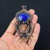Lapis Lazuli Gemstone Copper Wire Wrap Beautiful Handmade Pendant Designer Jewelry