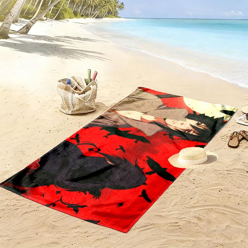 Naruto Anime Print Beach Towel, Large Soft Quick Dry Towel for Beach Camping Swimming