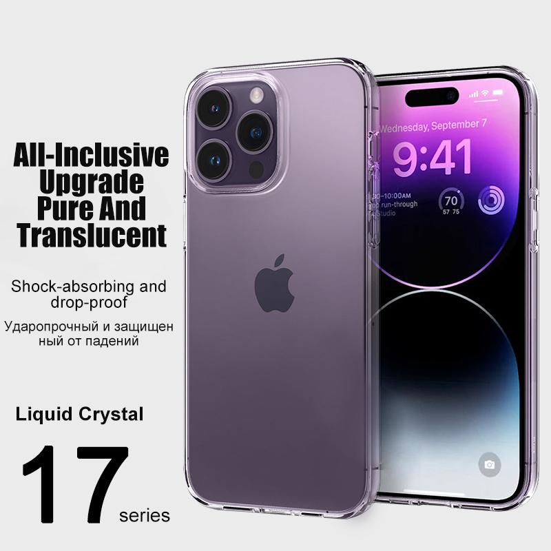 Clear Silicone Phone Case For iPhone 17 Air 15 14 13 12 11 16 Pro Max Plus Transparent Shockproof Protector Back Cover