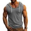 Herren-Tanktop mit Kapuze, einfarbig, ärmellos, Fitness-Unterhemd, Bodybuilding-Weste, Muskel-T-Shirt für Sport, Fitnessstudio, Alltag