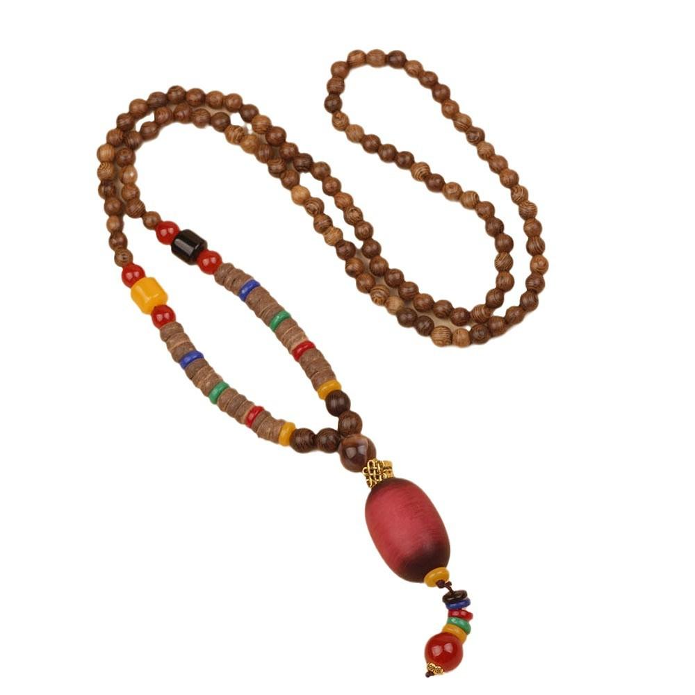 Originální etnický retro dlouhý řetízek na svetr, Nepálské vintage doplňky, Tibetský styl, Literární a univerzální náhrdelník pro muže a ženy