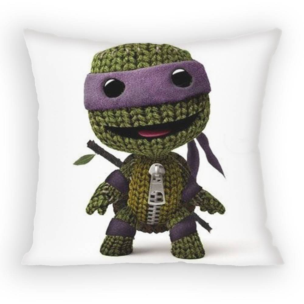 Funny LBP Sackboy Cartoon Style Pillow Case Antidustmite Pillowcase Invisible zipper silky short plush Sofa cushion cover