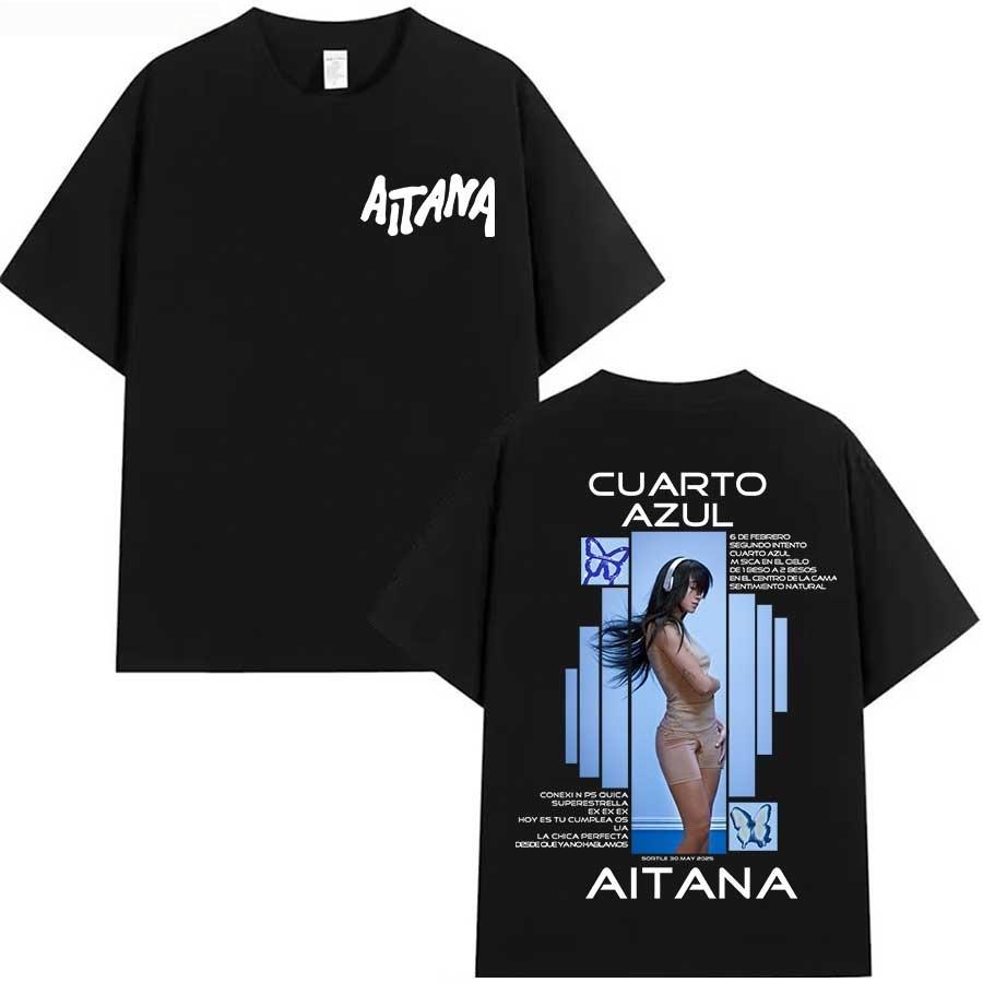 

Aitana Cuarto Azul Album Print TShirt UNISEX Women Summer Cotton Y2K Clothing Oversize Fashion Round Neck Short Sleeved Tee M