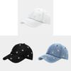 Embroidered Daisy Flower Denim Baseball Hat With Sunshade For Casual Day Out