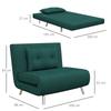 Single Bed Armchair 3 in 1, Reclining Armchair with 3 Levels with Velvet Covering and Cushion, 100x88x83cm, Dark Green