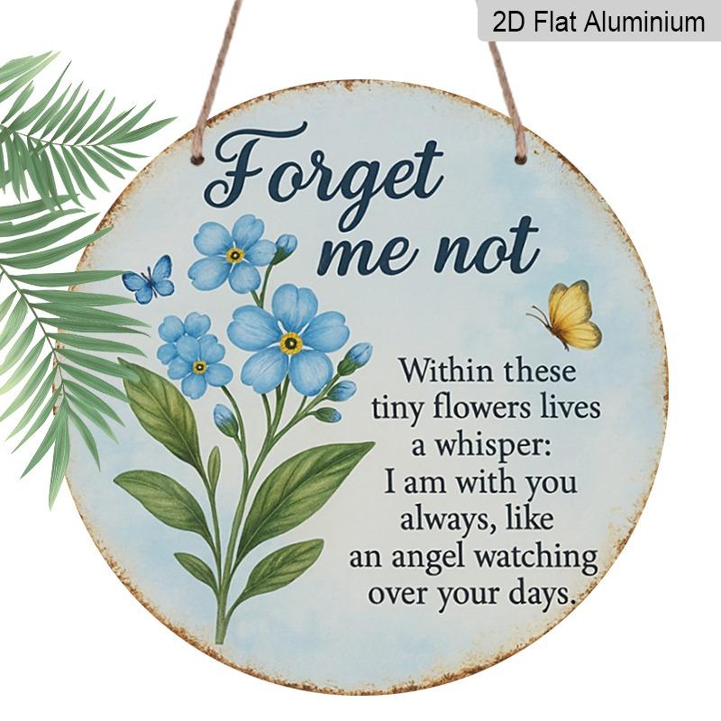 

2D Flat, Retro-style Round Aluminum Wall Hangings in Various Sizes. for Remembering Deceased Loved Ones. Floral Pattern. Suitable for Indoor and 20*20cm