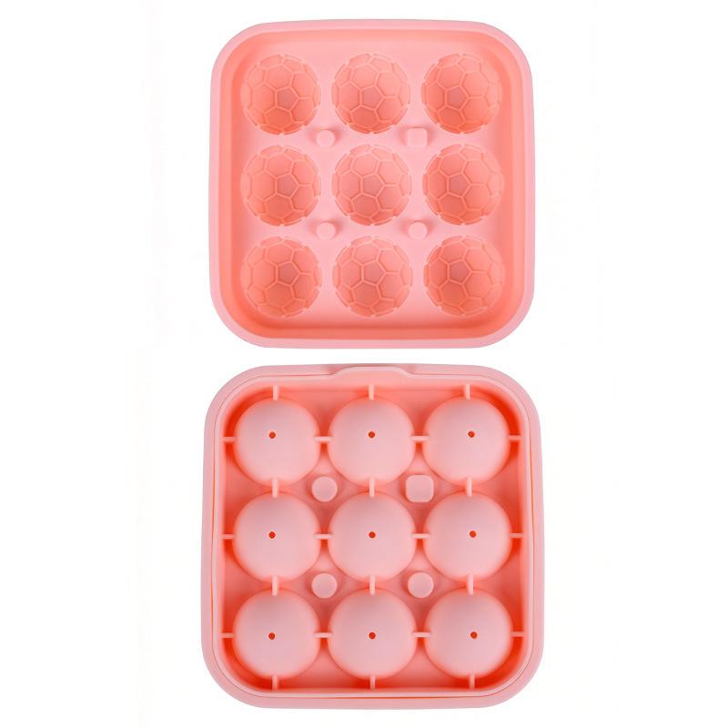Soccer Ice Cube Mold, Round Ice Cube Mold, Silicone Sphere Molds With Funnel-Type Lid,Soccer Ball Ice Cream Maker D