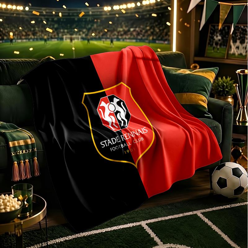Stade Fc Emblem Throws Blanket Flannel Blankets Plush for Couch Bed Gifts for Men Women Travel picnic blanket Christmas fan gifts