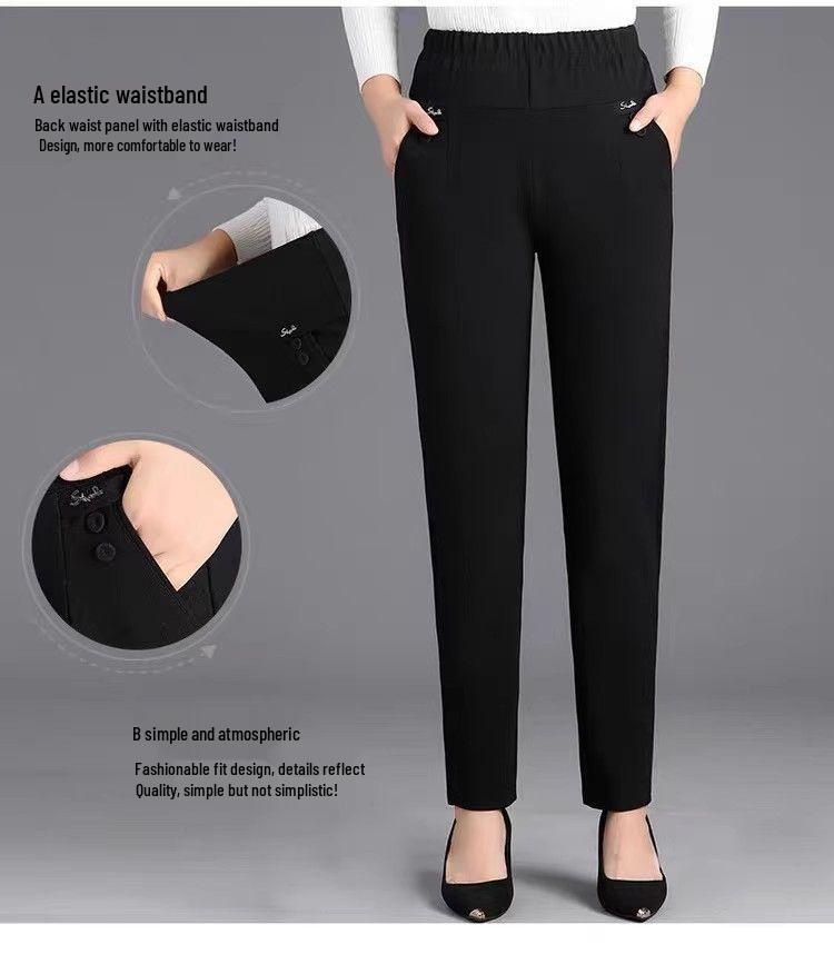 Mamčin jarně-podzimní pletený svetrový set: Volný top s ohrnovacím límcem pro ženy středního věku a starší