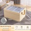 Caja de Almacenamiento para Ropa de Tejido Catiónico con Tapa y Marco de Acero