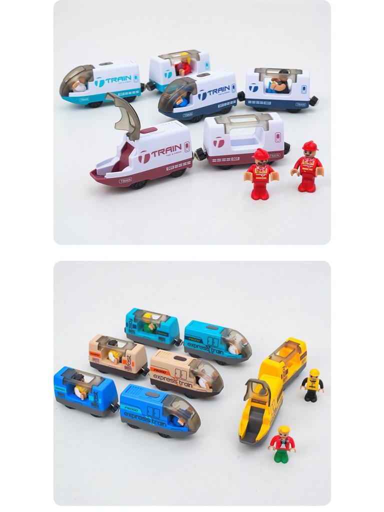 Set Tren Electric pentru Copii - Compatibil cu Piste din Lemn Thomas Brio Mi Rabbit