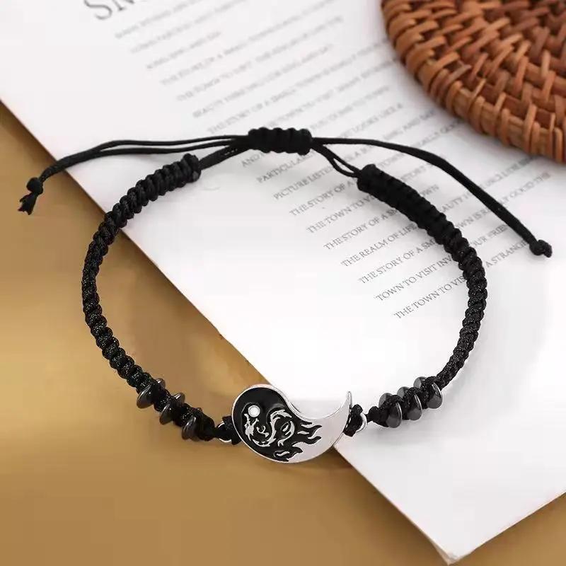 Fashion Dragon Figure Yin Yang Bracelet Couple Adjustable Bracelets Boyfriend Girlfriend Valentine's Day Friendship Jewelry