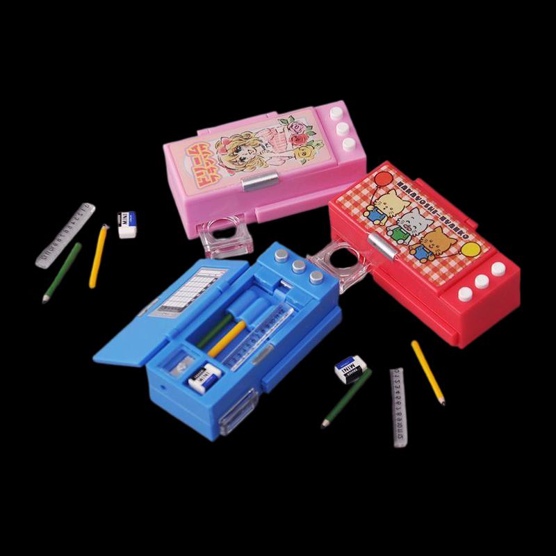 1 Set Simulated Scene Pencil Box Model Play House Lifelike Design Mini Stationery Box Dollhouse Pencil Case Pretend Toys