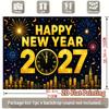 1 Pezzo Felice Anno Nuovo 2027 Orologio Fuochi d'Artificio Decorazione Sfondo Decorazioni per Sfondo Celebrazione per Studio Fotografico Stand Festa