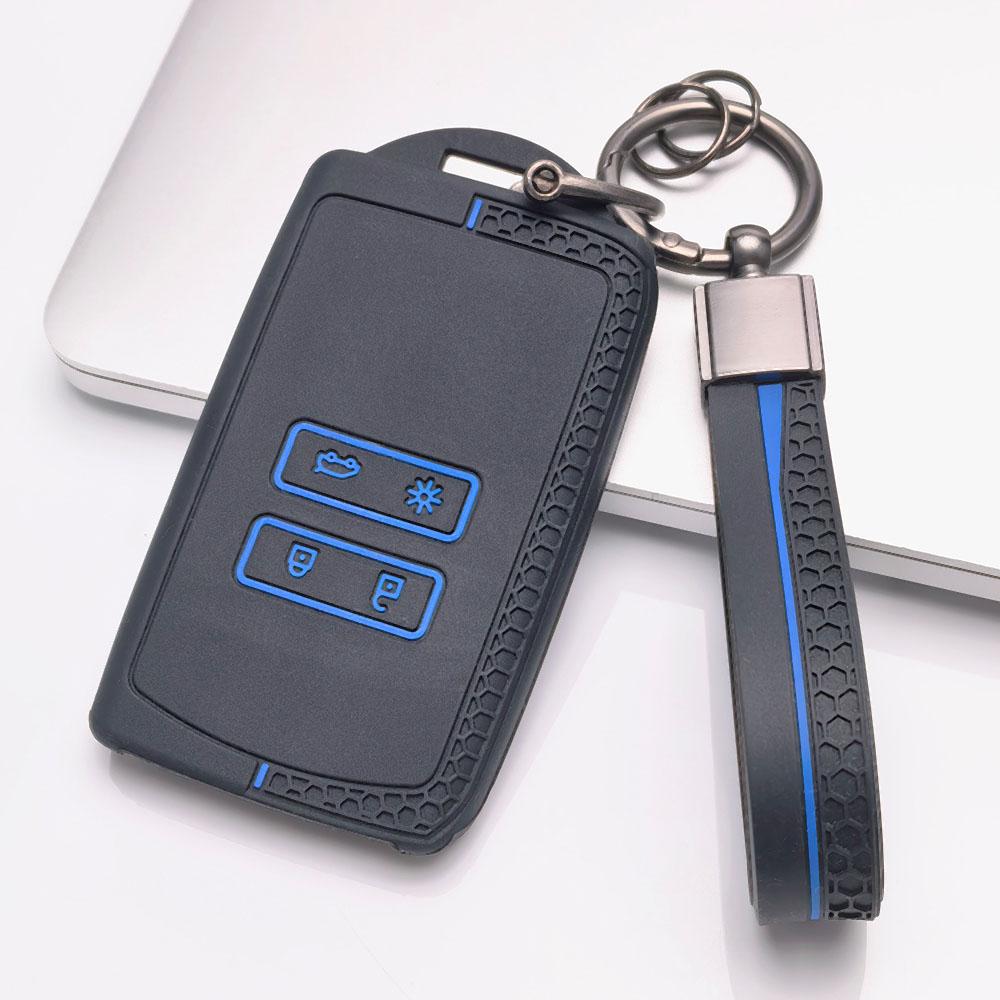 Key Fob Cover for Renault Koleos Kadjar Megane Talisman Espace Scenic Grand with Keychain Anti-Scratch Guard Shockproof Protection