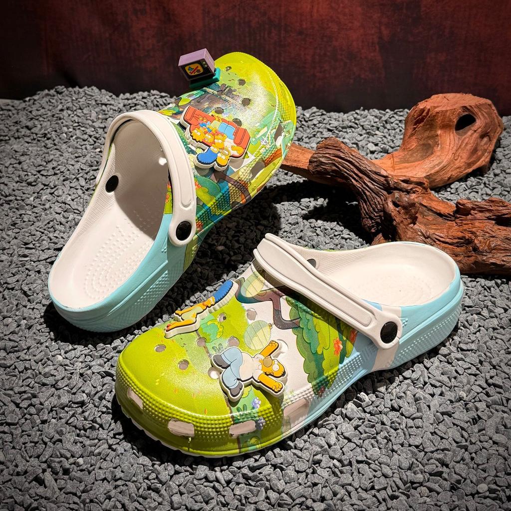 Zoccoli Grafite Cartoni Animati – Sandali da Spiaggia Unisex per Coppie, Scarpe Cave Traspiranti con Suola Morbida