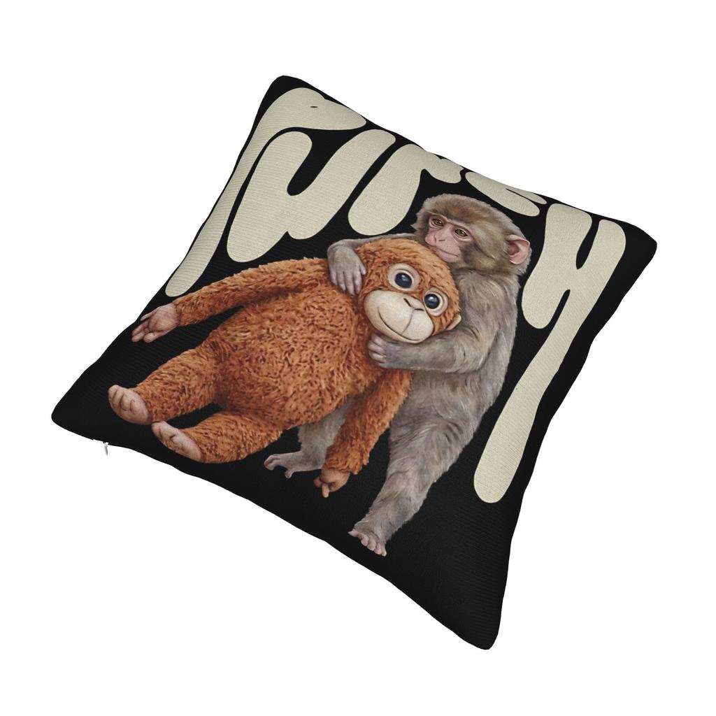 Punch Baby Monkey Team Punch The Monkey Cute Pillowcase Printing Fabric Cushion Cover Decorative Pillow Case Cover Bed 40*40Cm