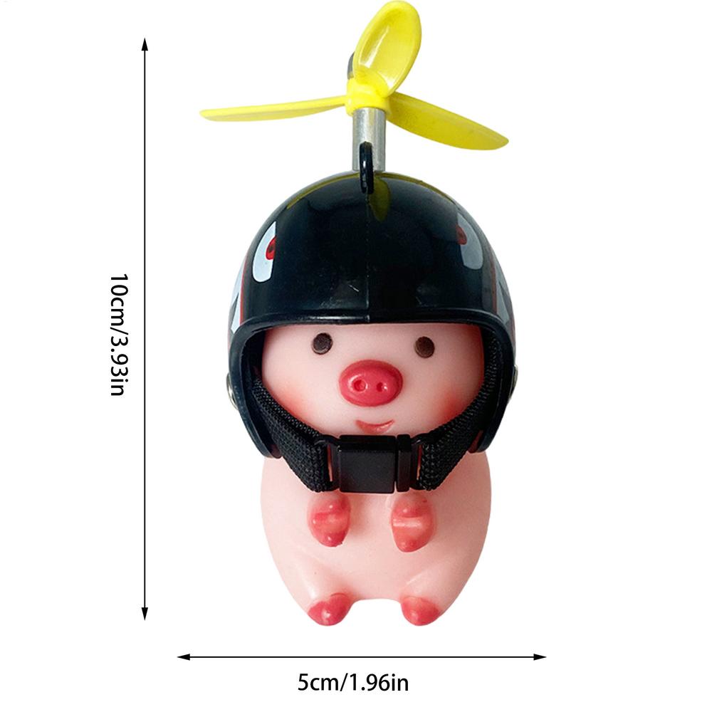 

Motorcycle Handlebar Decorations Lovely Animal Wear Helmets Cartoon Swine Doll Scooter Handlebar Decor for Kids and Adults