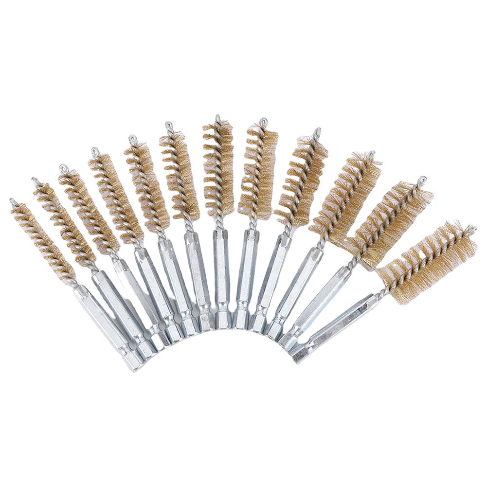 6/8/10/12 Pcs 8mm-19mm Wire Brush Twisted Wire Cleaning Brush Washing Polishing Tools Wire Pipe Cleaning Brush for Power Drill