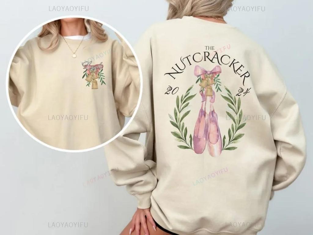 The Nutcracker Ballet Woman Man Sweatshirt Ballet Dancer Gift Christmas Autumn and Winter Hoodie Drop Shoulder Warm Long Sleeve