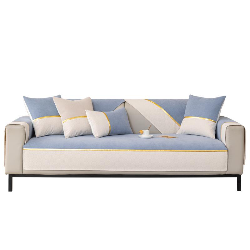 Chenille-Gurtband Sofakissen, Vier-Jahreszeiten Universal Sitzkissen, High-End Rutschfestes Sofa, Armlehnenbezug Cross-Border